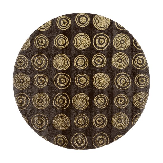 Planche À Découper Cercles d'or : Motif à main (Devant)
