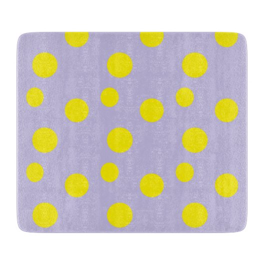 Planche À Découper Cercles jaunes sur motif pourpre (Devant)