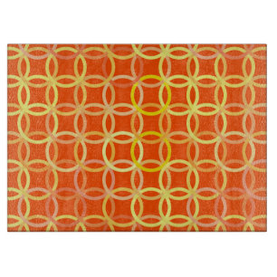Planche À Découper Cercles modernes du milieu du siècle, mandarine or