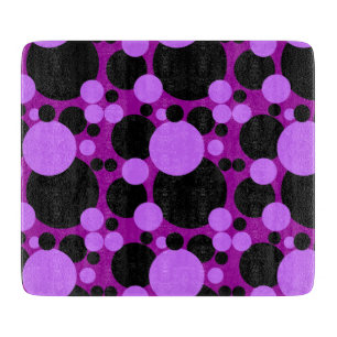 Planche À Découper Cercles noirs pourpre pointillés plaque de verre