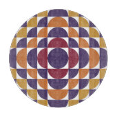 Planche À Découper Cercles rétro Gras Planche décorative en verre (Devant)