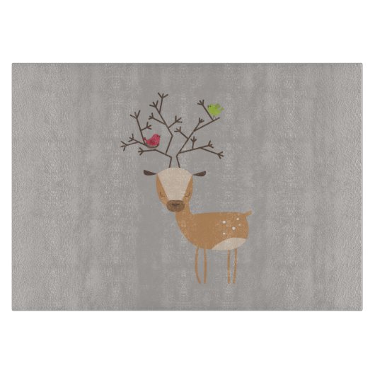 Planche À Découper Cerf aux oiseaux (Devant)