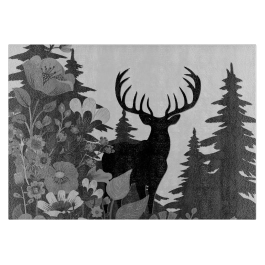 Planche À Découper Cerf avec grand rack hors forêt (Devant)