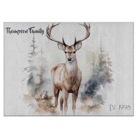 Planche À Découper Cerf dans la forêt (Devant)