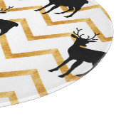 Planche À Découper Cerf noir, motif de texture or. (Coin)
