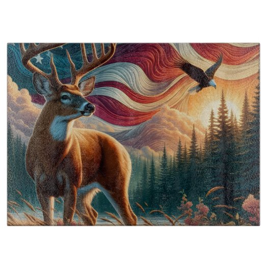 Planche À Découper Cerf Patriotique (Devant)