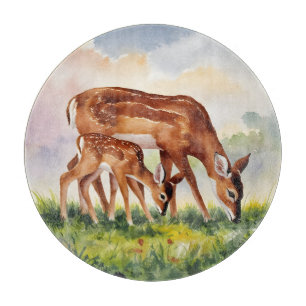 Planche À Découper Cerf peint Mère et Bébé