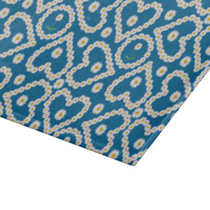 Planche À Découper Chaînes de marguerite personnalisées en bleu, Plan