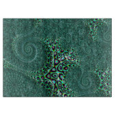 Planche À Découper Chaleureux Humide Turquoise Posé Octopus Art Fract (Devant)