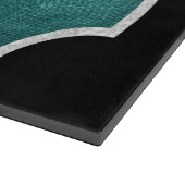 Planche À Découper Challah Chabbos Turquoise et argenté (Coin)