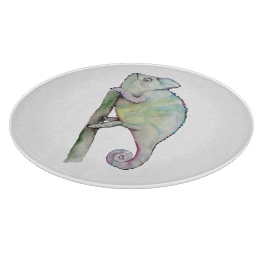 Planche À Découper Chameleon à aquarelle mignonne (Coin)