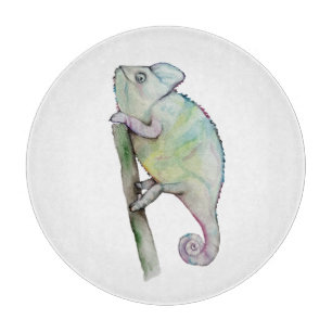 Planche À Découper Chameleon à aquarelle mignonne
