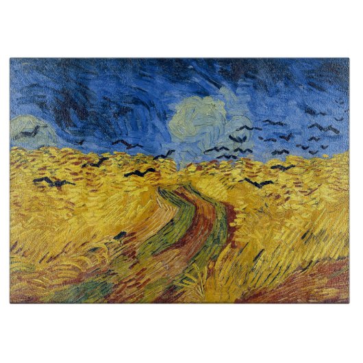 Planche À Découper Champ de blé de Van Gogh peinture impressionniste (Devant)