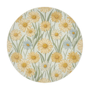 Planche À Découper Champ de Marguerite Jaune Motif Floral Sans Coutur