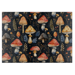 Planche À Découper Champignon et fougère de forêt