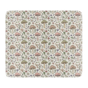 Planche À Découper Champignons Crème Douce Fungi Cottagecore Cadeau C