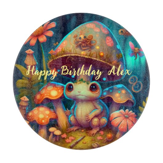 Planche À Découper Champignons de grenouille mignon magiques (Devant)