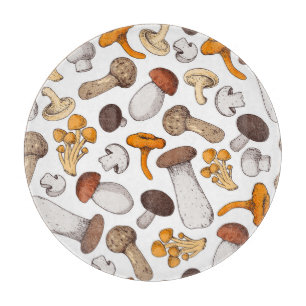 Planche À Découper Champignons dessinés à la main : arrière - plan al