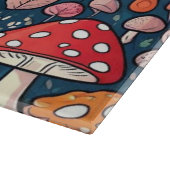 Planche À Découper Champignons fleuris rouges mignons dans un décor v (Coin)