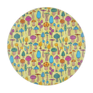 Planche À Découper Champignons magiques Doodle Motif sans couture