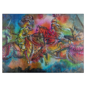 PLANCHE À DÉCOUPER CHANSON DE ROLAND/ COMBAT DES CHEVALIERS EN TOURNO