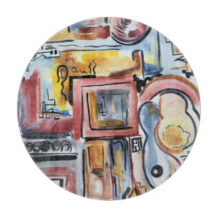 Planche À Découper Chant Dans La Cuisine Peinte Art Moderne