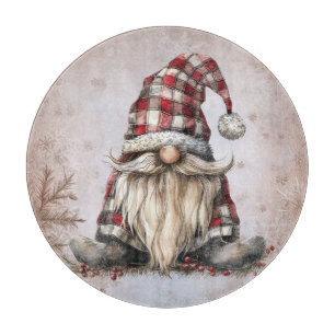 Planche À Découper Chapeau à carreaux rouge rustique de lutin nordiqu