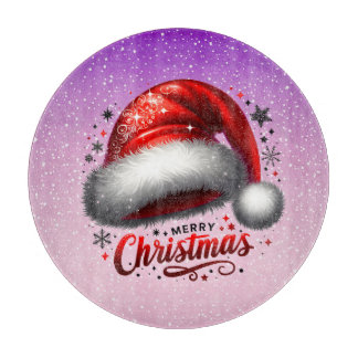 Planche À Découper Chapeau de Père Noël Écarlate Lumineux