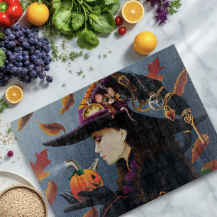 Planche À Découper Chapeau de sorcière Steampunk d'automne à engrenag