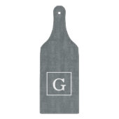 Planche À Découper Charcoal Gray White Framed Initial monogram (Devant)