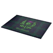 Planche À Découper Chardon écossais sur tarte foncée Nom personnalisé (Coin)