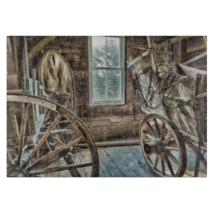 Planche À Découper Chariot couvert, roues en bois