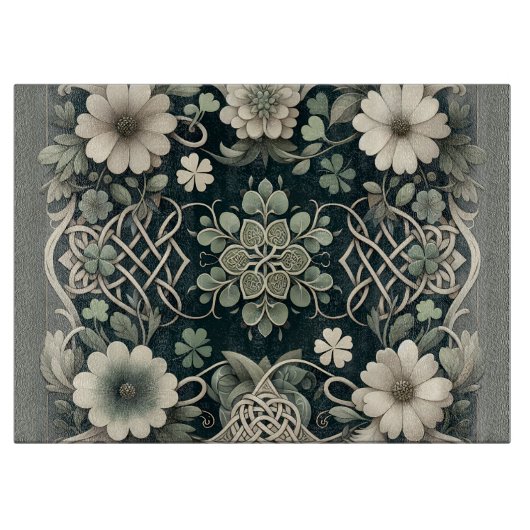 Planche À Découper Charme floral du trèfle celtique (Devant)