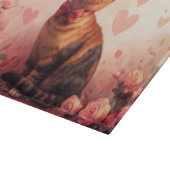 Planche À Découper Chat Abyssin avec des Roses - Saint-Valentin (Coin)