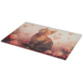 Planche À Découper Chat Abyssin avec des Roses - Saint-Valentin (Coin)