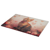 Planche À Découper Chat abyssinien avec Rose - Saint Valentin (Coin)