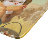 Planche À Découper Chat adorable avec Hen à la ferme (Coin)