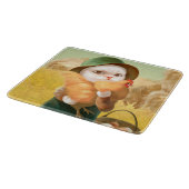 Planche À Découper Chat adorable avec Hen à la ferme (Coin)