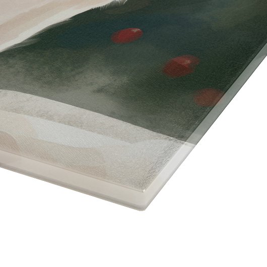 Planche À Découper Chat Angora turc en Noël de neige (Coin)