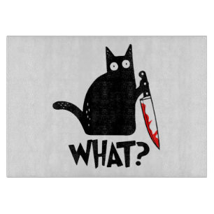 Planche À Découper Chat assassin avec couteau