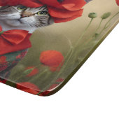 Planche À Découper Chat avec une robe faite de coquelicots (Coin)