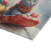 Planche À Découper Chat bleu russe en sangle laissez-le neiger Noël (Coin)