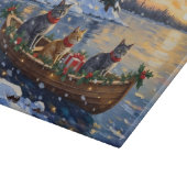 Planche À Découper Chat Bleu Russe Noël Bateau Fêtes (Coin)