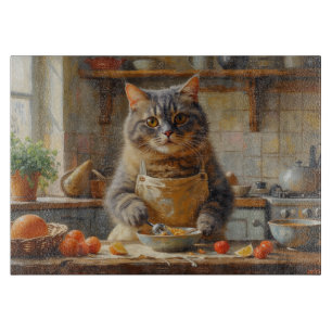 Planche À Découper Chat British Shorthair cuisine dans la cuisine