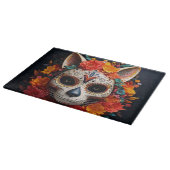 Planche à découper Chat Crâne de Sucre avec Fleurs (Coin)