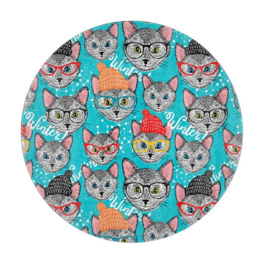 Planche À Découper Chat dans le casquette (Devant)