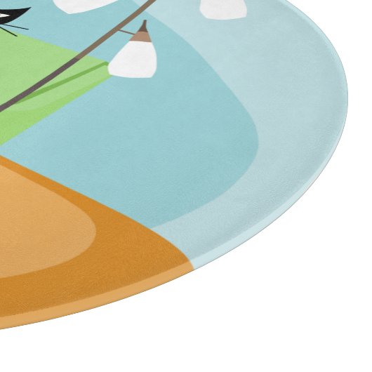 Planche À Découper Chat de style moderne rétro du milieu du siècle (Coin)