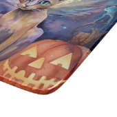 Planche À Découper Chat d'Halloween Abyssinian avec la peur Citrouill (Coin)