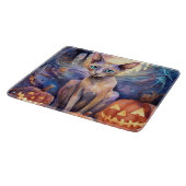 Planche À Découper Chat d'Halloween Abyssinian avec la peur Citrouill (Coin)