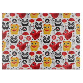 Planche À Découper Chat, dragon, et panda chanceux de la Chine (Devant)